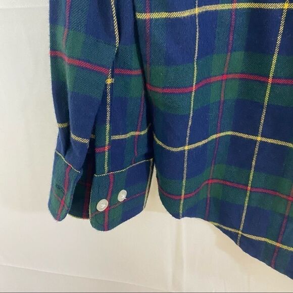 Club Room Green Plaid Flannel Shirt - Picture 4 of 5